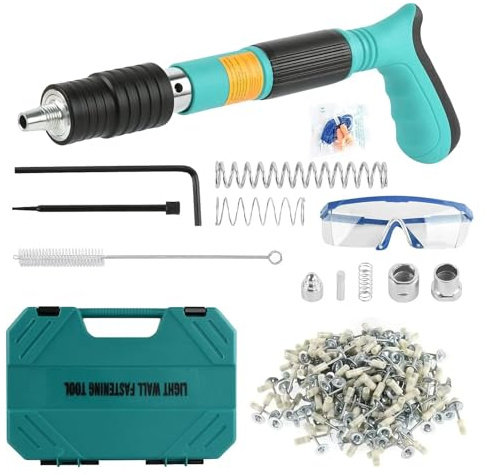 Beton Nagel Pistole Set Tragbare Schießen Maschine Mit Nägel Werkzeug Tasche Haushalt Dekor Wand Anker Draht Schlitzen Gerät(Green 60pcs nails)