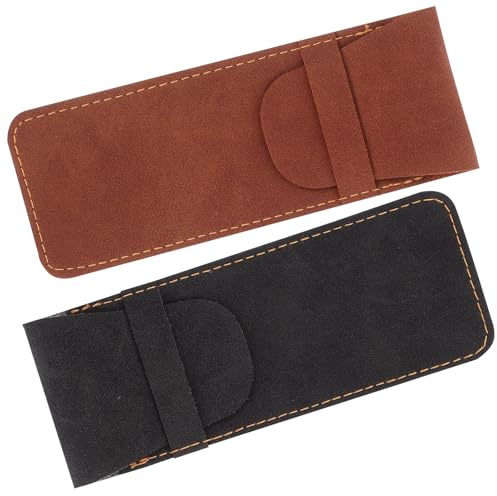 FONDOTIN Stifteetui Elegantes Design für Kugelschreiber und Füller 2 Stück-Pack aus Pu Leder Leichtes und Praktisches Stifteschutzhülle für Alltag und Universität