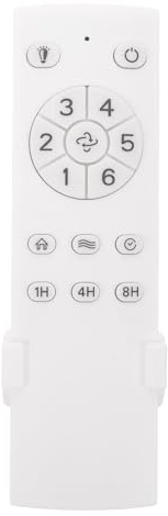 TOMETURE Control remoto universal para ventilador de techo y luz - Controlador inverter de 6 velocidades con temporizador de 1/4/8 horas - Accesorios de repuesto para control remoto de ventilador
