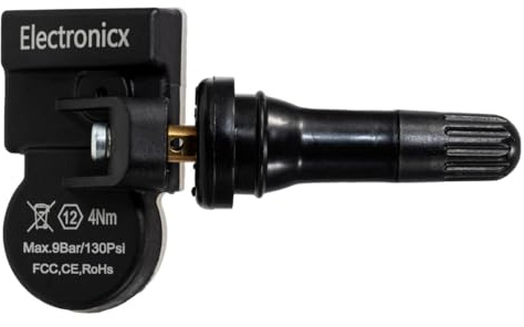 Electronicx 1X RDKS Sensor für Toyota Fortuner 2016-2021 vorprogrammiert 433MHz TPMS Reifendrucksensor Metallventil Schwarz Einzelsensor Ersatz Alufelgen Stahlfelgen