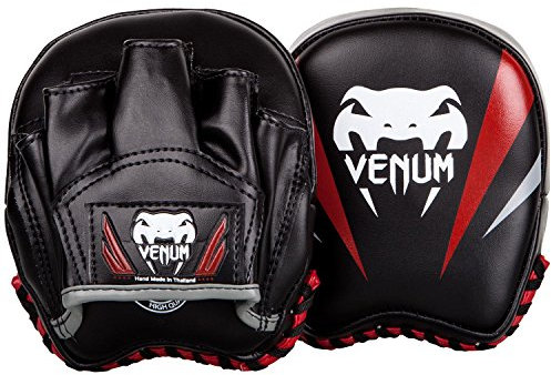 Venum Herren Punch Mitts Elite Mini-Boxhandschuhe, schwarz/rot, Einheitsgröße