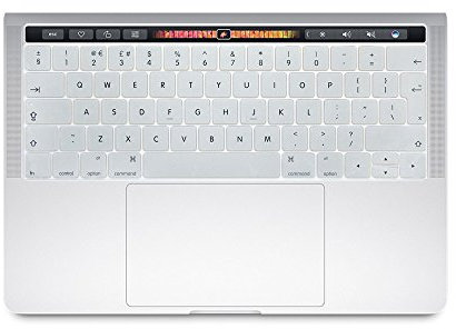 Se7enline Compatible with MacBook Pro 13 15 inch Keyboard Cover (With TouchBar Version) 2016/2017/2018/2019/2020 Model A1706/A1989/A2159/A1707/A1990 Keyboard Skin (UK Layout), Silver