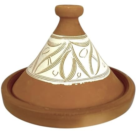 Tajine terracotta marocchina diam. cm30 naturale senza smalto completa di ricette ed istruzioni