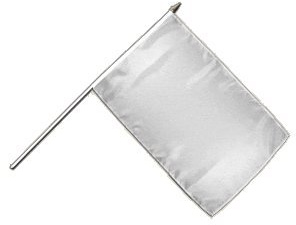 Flaggenfritze Stockflagge Weiß 30 x 45 cm - handlich zum Schwenken, Dekorieren und Flagge zeigen