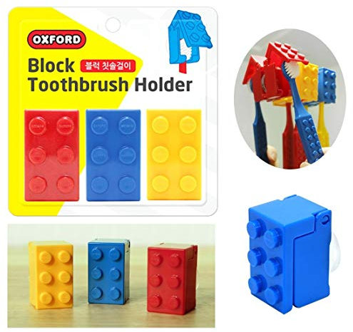 Zahnbürstenhalter Kinder, 3pcs Block Design Toothbrush Case Holders for Kids