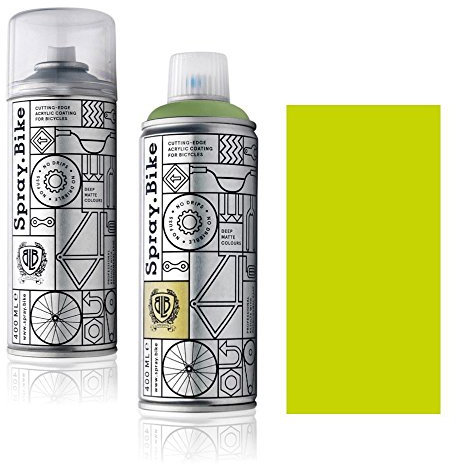 SPRAY.BIKE Fahrrad Lackspray in versch. Farben - KEINE GRUNDIERUNG notwendig - Acryllack/Lack Spray in 400 ml Spraydose, Matt- und Klarlack Optik möglich (Limettengrün Limehouse, Klarlack Set)