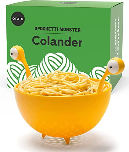 OTOTO Spaghetti Monster Passoire de cuisine pour égoutter les pâtes, légumes, fruits – Passoire avec poignée – Dimensions 30,5 x 21 x 19 cm – Sans BPA et passe au lave-vaisselle
