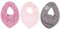 Pippi Halstuch 3er Set Baby Halstücher Dreieckstücher Lätzchen (Paisley rosa Eulen)