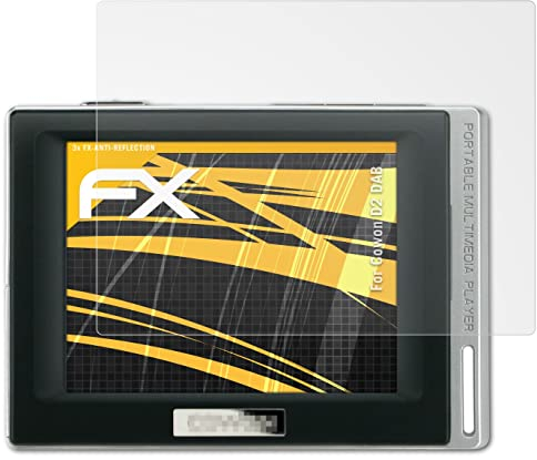 atFoliX Panzerfolie kompatibel mit Cowon D2 DAB Schutzfolie, entspiegelnde und stoßdämpfende FX Folie (3X)