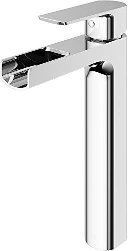 VIGO Amada VG03026CH Einloch-Badezimmerarmatur in Chrom – Wasserhahn, Waschbeckenarmatur, 26,4 cm H