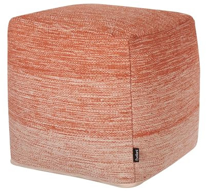 Beliani Pouf Sitzpouf Fußstütze Baumwolle orange modern Hirri