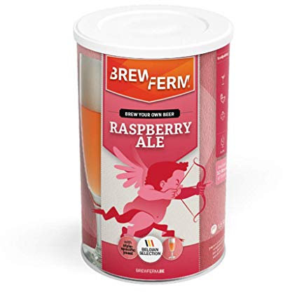 Brewferm - Bierkit Raspberry Ale - Bierbrauset Zum Selber Brauen - 12 Liter - Erfrischendes Bier mit einem delikaten Himbeeraroma