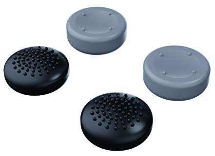 Konix Pack de 4 Pulgares Antideslizantes Mythics para joysticks y mandos de Xbox Series X, S, de Silicona, Gris y Negro