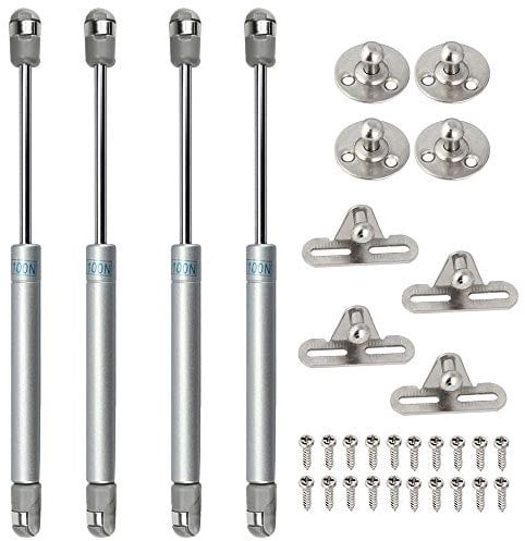 KLYNGTSK 4 PCS 100 N/10 Kg Varilla de Soporte Telescópica Amortiguadores de Gas de Muebles Bisagras Resortes Armario con Tornillos para Puertas, Abatible, Cocina, Baño, Tatami (27 cm/10.6)