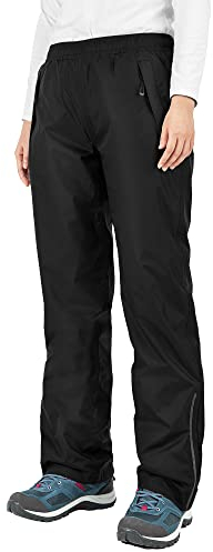 33,000ft Regenhose Damen Wasserdicht Atmungsaktive Fahrrad Überziehhose Leichte Wanderhose Winddicht Outdoor Bekleidung (Schwarz, 44)