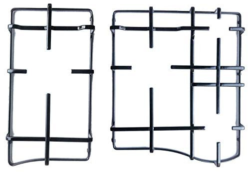 eRicambi, Kit 2 Griglie Per Piano Cottura Hotpoint Ariston Indesit, 4 Fuochi, In Piattina Smaltata Nera, C00303496 + C00303495, Per Modelli PC640T GCL641TX PCN642