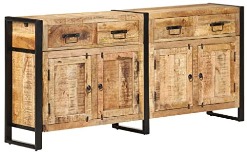 vidaXL Mangoholz Massiv Sideboard 4 Schubladen 4 Türen Kommode Anrichte Schrank Beistellschrank Mehrzweckschrank Standschrank 172x35x80cm