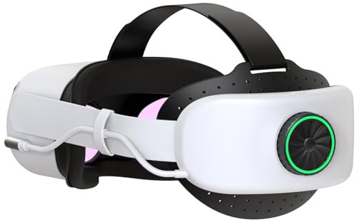 BUSQUEDA Head Strap with Battery for Oculus Quest 2,8000mAh Battery Extend 7H Playtime-Adjustable Elite Strap Accessories for Enhanced Comfort in VR
