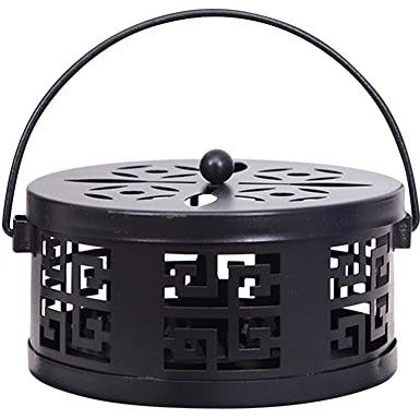 Supporto bobina per zanzare, denso, zanzare, portatile, con manico e coperchio portatile da esterno, con coperchio di sicurezza, antiscottatura, per casa e giardino, esterno