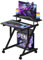 Dripex Bureau d'ordinateur Stable en Forme de Z avec roulettes, Informatique Mobile avec Étagères pour Petit Espace,Table d'Ordinateur pour et Domicile, 70x60x79CM - Noir