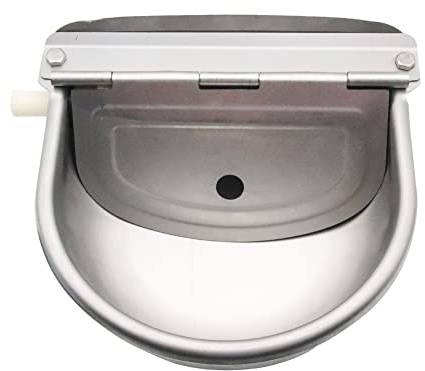 Automatischer Wassernapf für Tiere, Viehtränke aus Edelstahl mit Schwimmerventil für Pferd, Ziege, Rind, Schwein, Hund