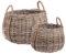 MICA Decorations Cameo Basket Grey, 2-er Set, 40 x 44 cm, mehrfarbig, einzigartig