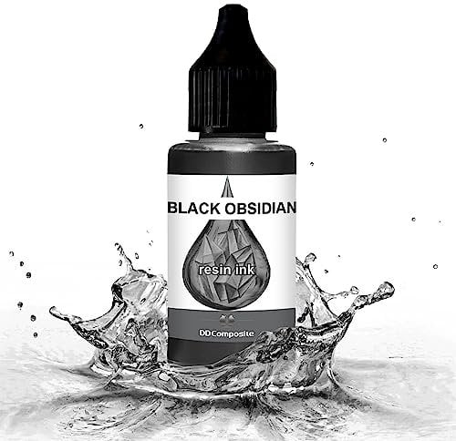 DD Composite Resin Inks Tinte Fluid Art Alkohol Ink hochkonzentriert Epoxidharz Kunst Design River Table Dish-Art, Menge:30ml, Resin Ink Color:BLACK OBSIDIAN