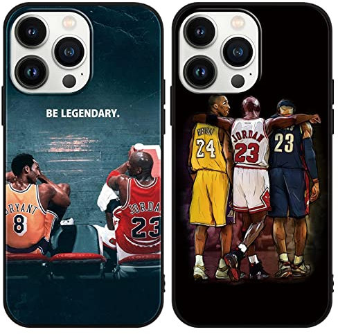 [2 Stück] Handyhülle für iPhone 13 Pro Max Hülle 6,7, Basketball Legende 24 23 Player Star Cool Mode Muster Design Case Matt Weich Silikon Stoßfest Back Cover Schutzhülle für iPhone 13 Pro Max