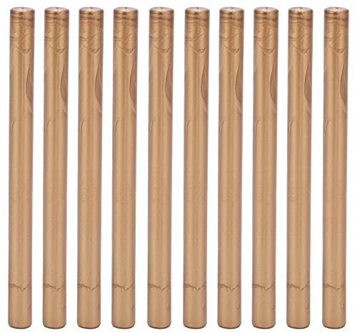 10Pcs Glue Gun Sealing Wax Sticks for Wax Seal Stamp for Wedding Invitations Cards Envelopes Snail Mails Wine Package Christmas Gift(Ancient Brass Gold)