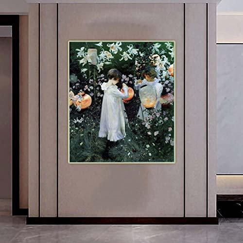 John Singer Sargent Nelke, Lilie, Lilie, Rose Ölgemälde auf Leinwand, Kunstwerk, Bild, Druck, Poster, Heimdekoration, 40 x 60 cm, rahmenlos