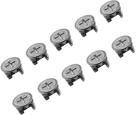 TERF® 15mm X 12mm Cam fixing Lock Nuts Flat Pack Furniture 15mm X 12mm Wood Insert Cam Lock Nut for Wood Timber Furniture Carpenter DIY and Many Project - Pack of 10