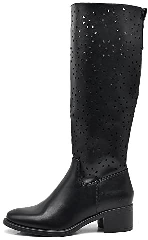 IF Fashion Scarpe da Donna Stivali Camperos Polpaccio Tacco Medio MP356-4 nero N.39