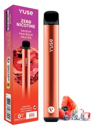 VUSE Puff cigarette électronique Jetable sans nicotine ni tabac, Saveur Pastèque Fruitée, cigarette électroniques Vuse sans nicotine, vapoteuse électronique jetable, e cigarette électronique, vape