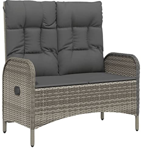 Gartenbank Kissen 107 cm Polyrattan grau
