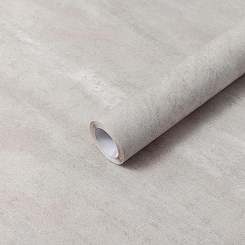 Hode Klebefolie Möbel Grau 60x500cm Selbstklebende Tapete Betonoptik Fensterbank Folie für Möbel Küche Schrank Wasserdicht Hellgrau Möbelfolie