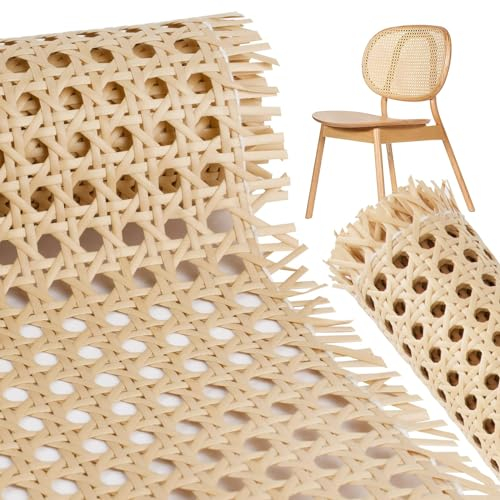 BETESSIN 2X Wiener Geflecht Stuhl Möbel 35x100cm PE Breite Rattan Gurtband Wasserdicht Stuhlgeflecht Rattanstuhl Reparatur Wabengeflecht Möbel Dekoration für DIY Handwerk Beige