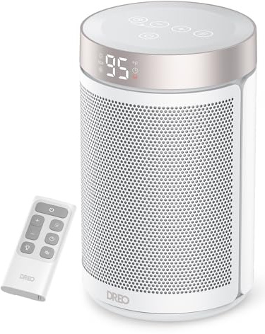 DREO Space Heater, Portable Electric Heaters for Indoor Use with Thermostat and Remote, 2024 Upgraded, Digital Display, 12H Timer, 5 Mode, 1500W PTC Ceramic Fast Safety Heat for Office Bedroom Home