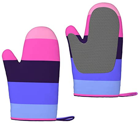 Omnisexual Omni Sexual Pride Flag Ofenhandschuhe, Silikon-Ofenhandschuhe, hitzebeständige, rutschfeste Mikrowellen-Ofenhandschuhe, EIN Paar