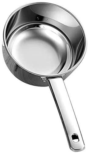 Mestolo per acqua in acciaio inox, manico lungo, mestolo da cucina in metallo, mestolo da zuppa, mestolo per acqua, bagnetto, shampoo, mestolo con gancio, per cucina, bagno, giardino, 18 cm