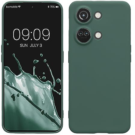 kwmobile Handyhülle kompatibel mit OnePlus Nord 3 5G Hülle - Handy Case aus weichem Silikon in Tannengrün