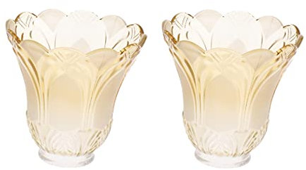 VENEKA 2 lámparas de techo para ventilador de techo esmerilado y cristal transparente