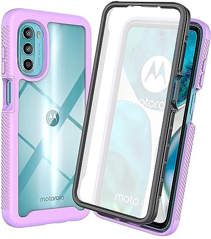 Bnvdfre Funda para Motorola Moto G52 / Moto G82 5G funda con protector de pantalla integrado a prueba de golpes funda protectora 360 grados protección completa Rugged Funda TPU Case para Motorola G52