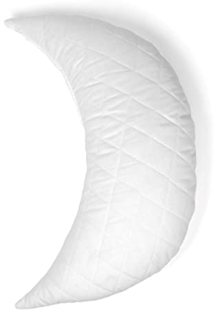 GIRAFFENLAND Kissen in Mondform - Bio-Hirsekissen Halbmond ca. 50cm mit Bio-Hirseschalen - Steppware weiß, direkt befüllt