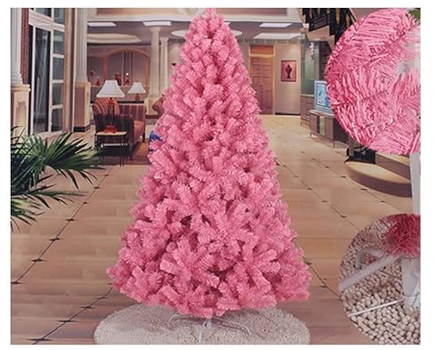 Künstlicher Weihnachtsbaum, klassischer Weihnachtsbaum, realistischer natürlicher Zweig, künstlicher Weihnachtsbaum, 4 Fuß/5 Fuß/6 Fuß/7 Fuß/8 Fuß (Farbe: Rosa, Größe: 8 Fuß/240 cm) (Pink 7 Fuß/210