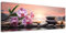 Feeby Bilder Orchidee Spa Zen 150x50 cm 1 tlg Modern Leinwandbilder Bild auf Leinwand Kunstdruck Wand Bild Wanddeko Design Schlafzimmer Büro Flur Hotel Spa Wohnzimmer Steine Kerzen Wasser Violett
