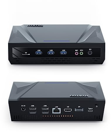 HYSTOU Mini PC Windows Desktop Computer: I7 1265U Mini Turm PC Win11 Pro 16GB Ram DDR5 512GB NVMe SSD für Heim Büro