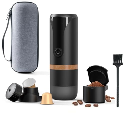 BENFUCHEN Macchina per caffè espresso elettrica portatile 9 Bar di pressione compatibile con le cialde NS e il caffè macinato perfetta per i viaggi (8)