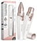 Orchrose Facial Hair Remover Eyebrow Trimmer: Portable Rechargeable 2 in 1 Face Shaver for Women - Painless Electric Hair Removal Device for Face Eyebrows Peach Fuzz Lips with Light (Pearl White)