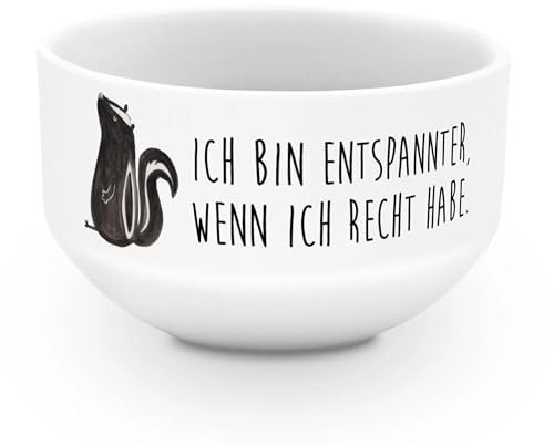 Mr. & Mrs. Panda frühstücksbowl Stinktier Sitzen - Geschenk, Suppenschüssel, Skunk, Wildtier, Recht, salatschälchen, Spruch, Büro, Müsli Schalen, dessertschale, Müslischale