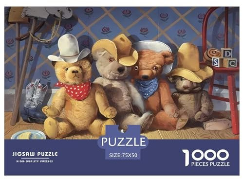 Teddy Bear Jigsaw Puzzles 1000 Pieces Jigsaw Puzzle for Adults Intellectual Game Jigsaw Puzzle Toys for Adults Kids 1000pcs (75x50cm)